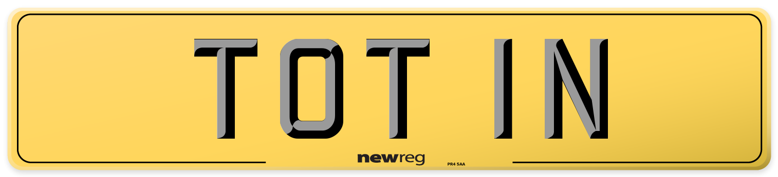 TOT 1N Rear Number Plate