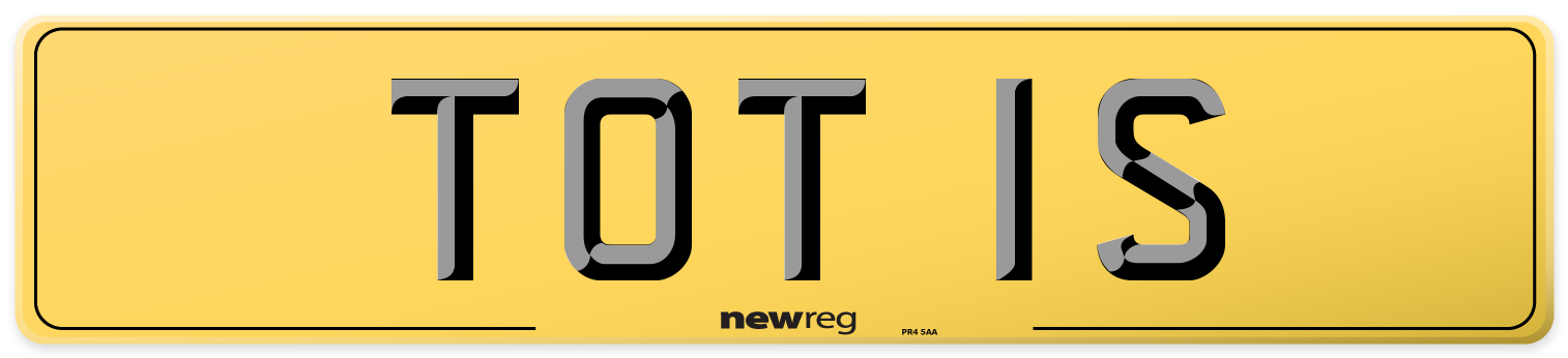 TOT 1S Rear Number Plate