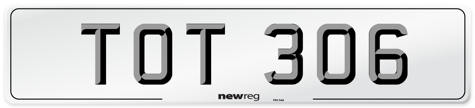 TOT 306 Front Number Plate