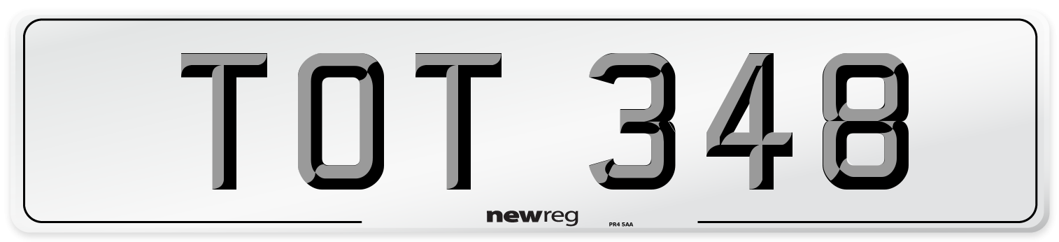 TOT 348 Front Number Plate