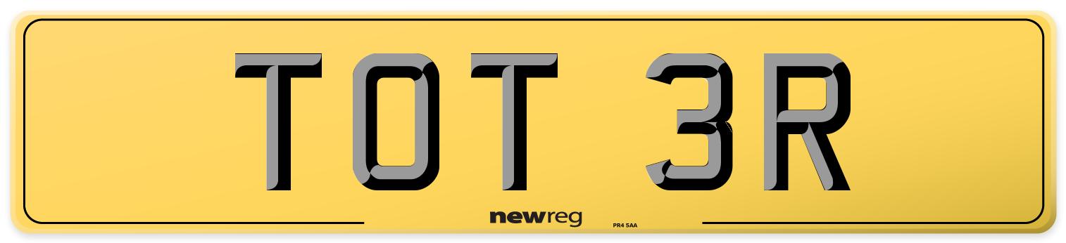 TOT 3R Rear Number Plate