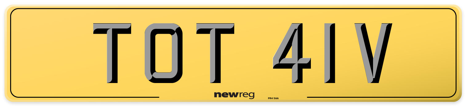 TOT 41V Rear Number Plate