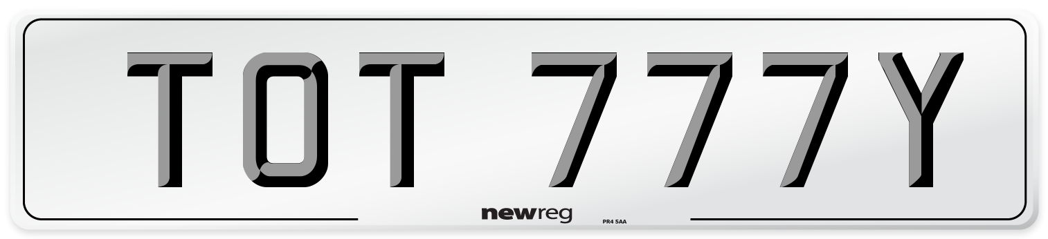 TOT 777Y Front Number Plate