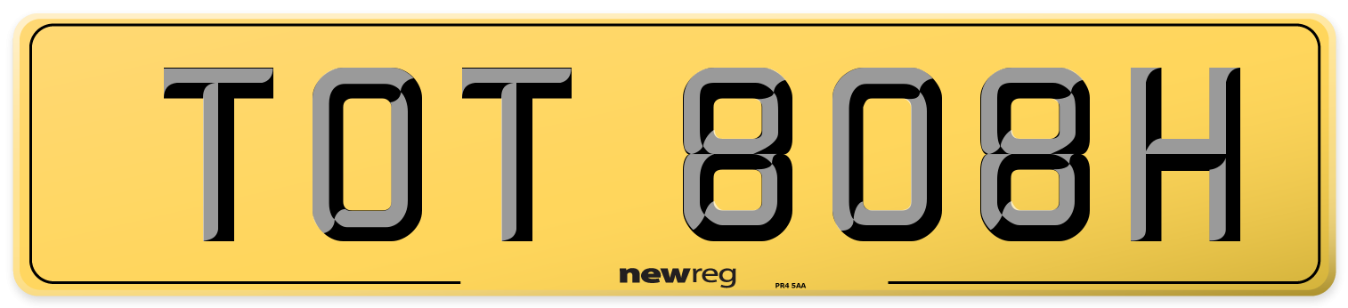 TOT 808H Rear Number Plate