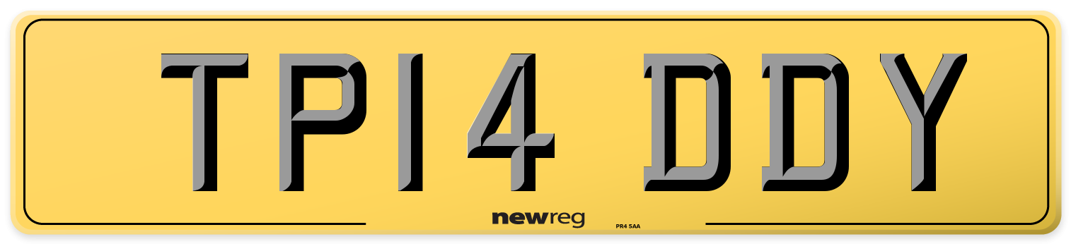 TP14 DDY Rear Number Plate