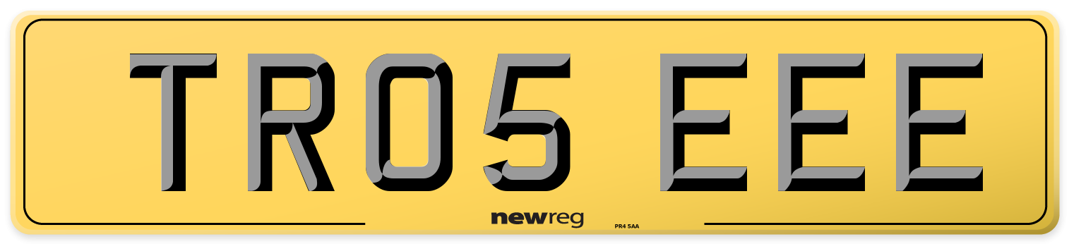 TR05 EEE Rear Number Plate