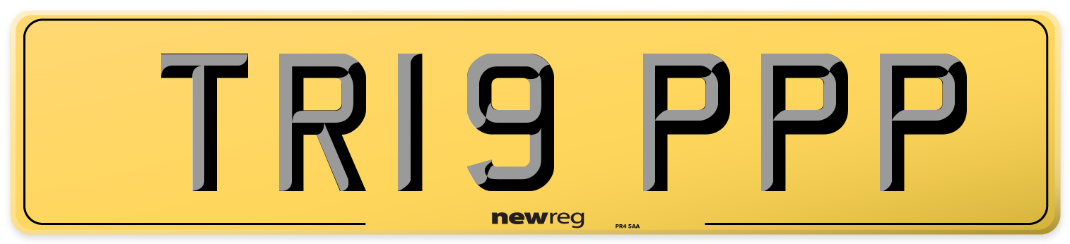 TR19 PPP Rear Number Plate