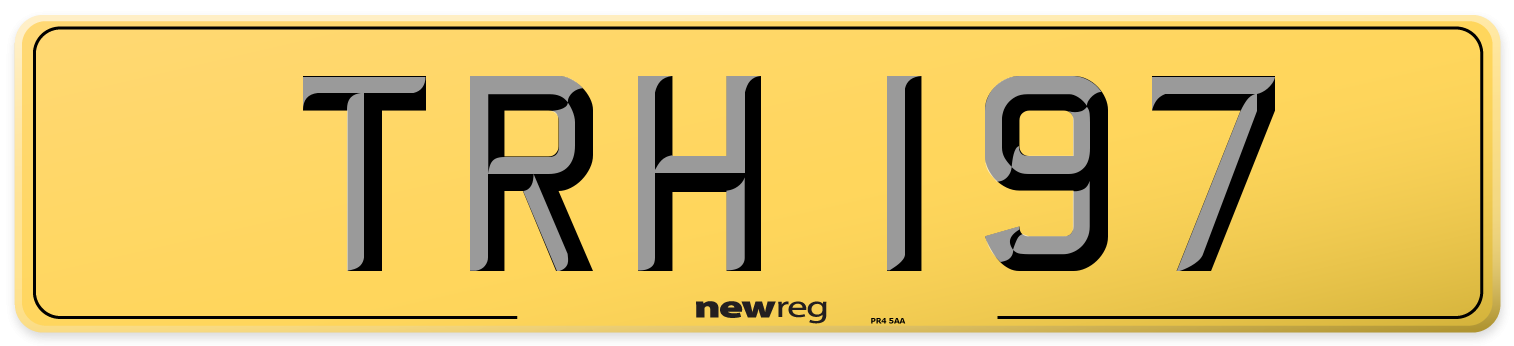 TRH 197 Rear Number Plate