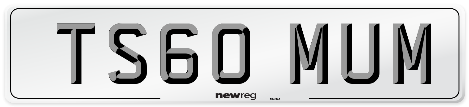 TS60 MUM Front Number Plate