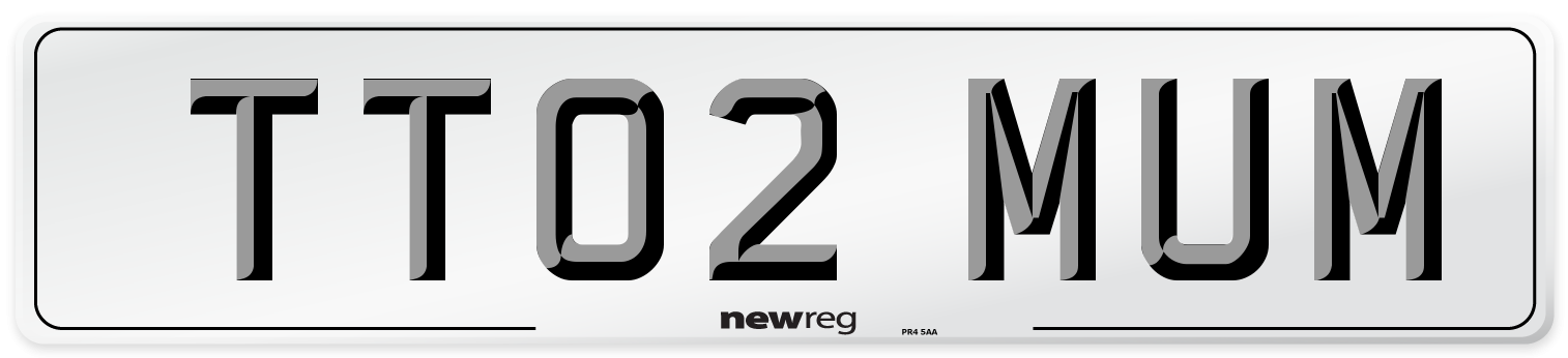 TT02 MUM Front Number Plate