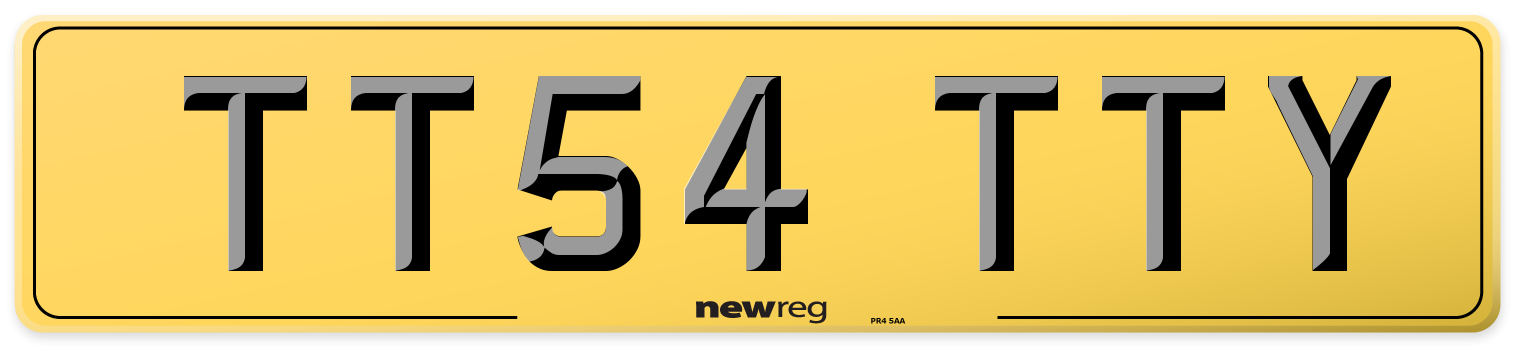 TT54 TTY Rear Number Plate