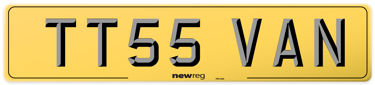 TT55 VAN Rear Number Plate