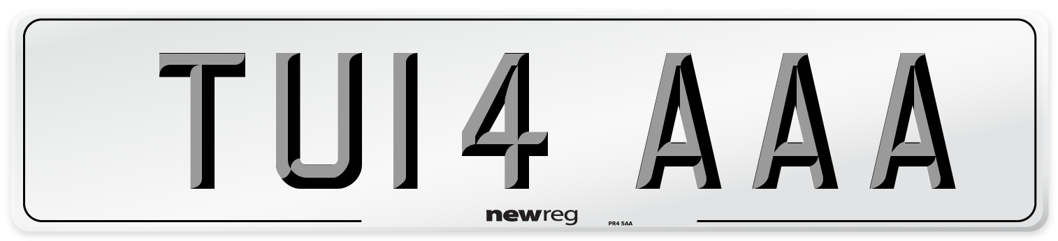 TU14 AAA Front Number Plate