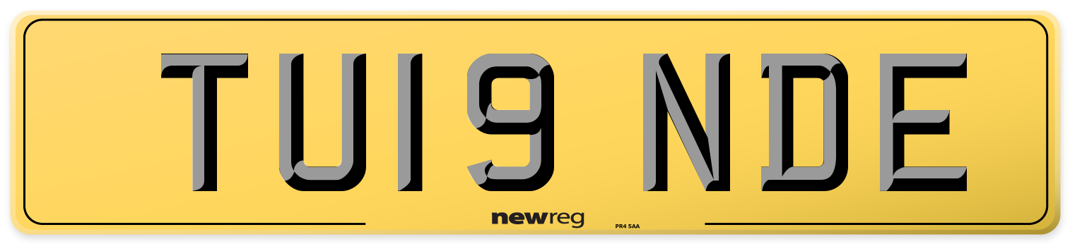 TU19 NDE Rear Number Plate