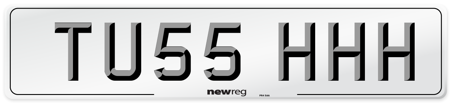 TU55 HHH Front Number Plate