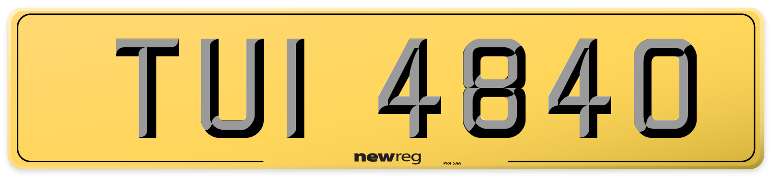 TUI 4840 Rear Number Plate