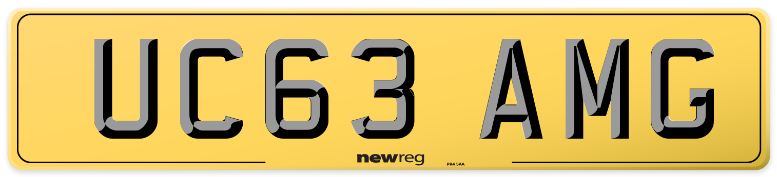 UC63 AMG Rear Number Plate