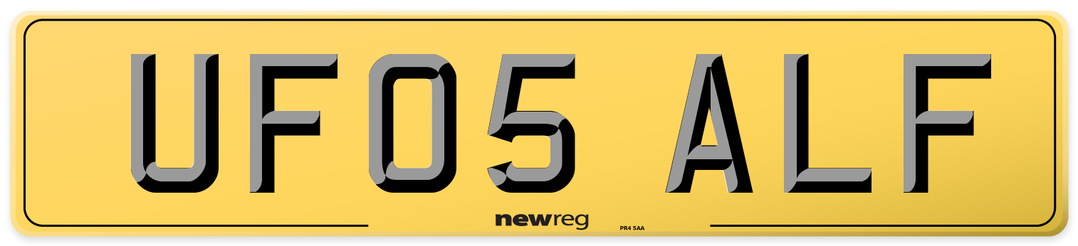 UF05 ALF Rear Number Plate