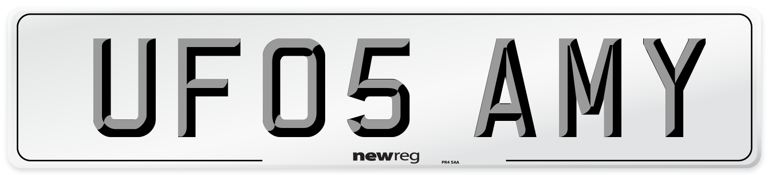 UF05 AMY Front Number Plate