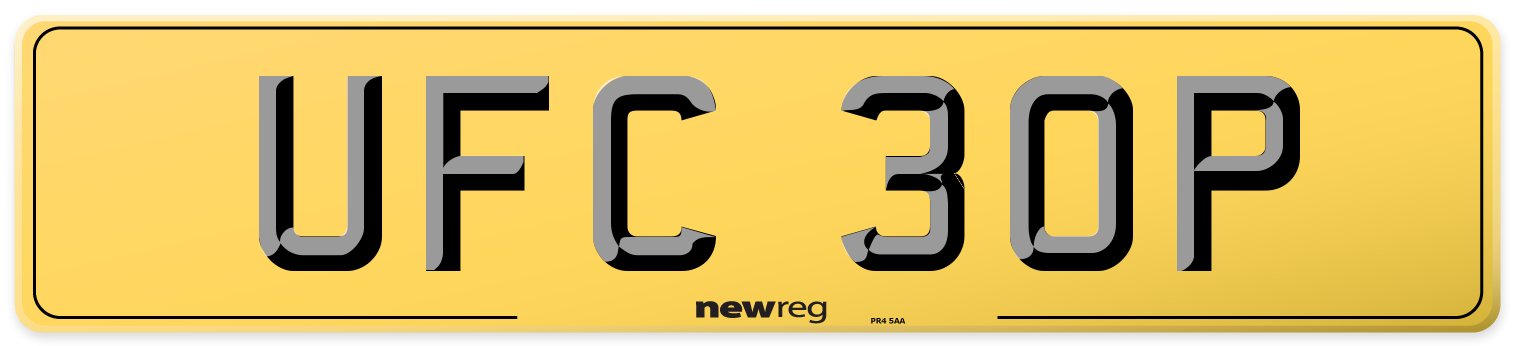 UFC 30P Rear Number Plate