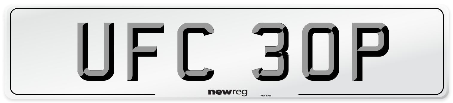 UFC 30P Front Number Plate