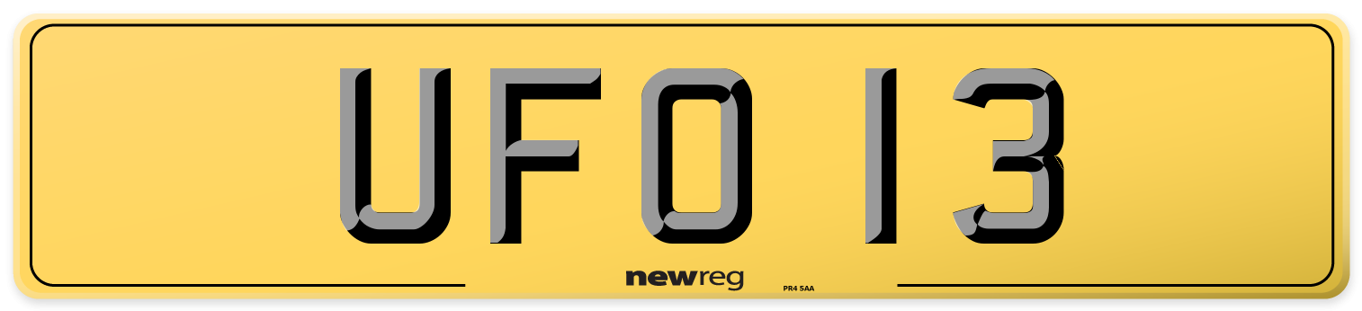 UFO 13 Rear Number Plate