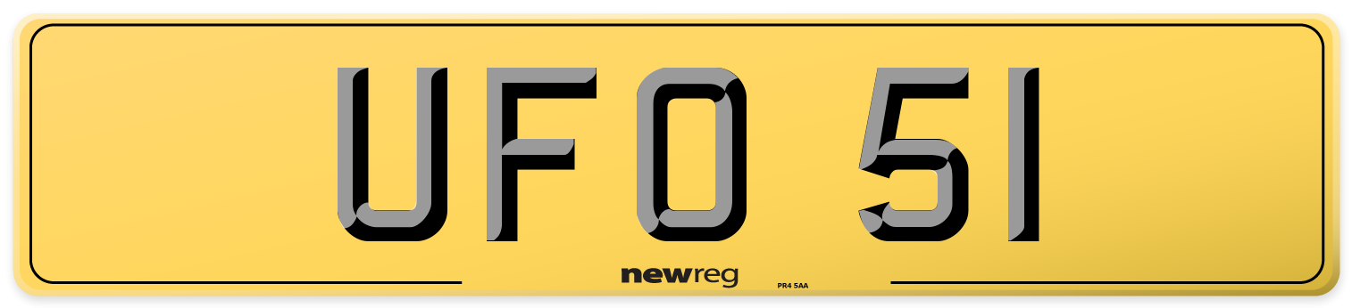 UFO 51 Rear Number Plate