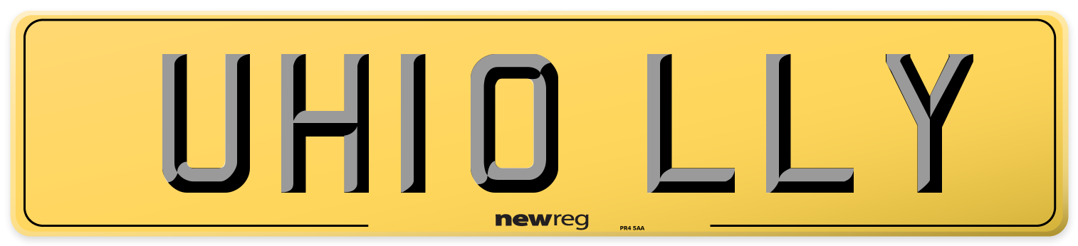 UH10 LLY Rear Number Plate
