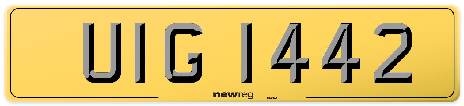 UIG 1442 Rear Number Plate