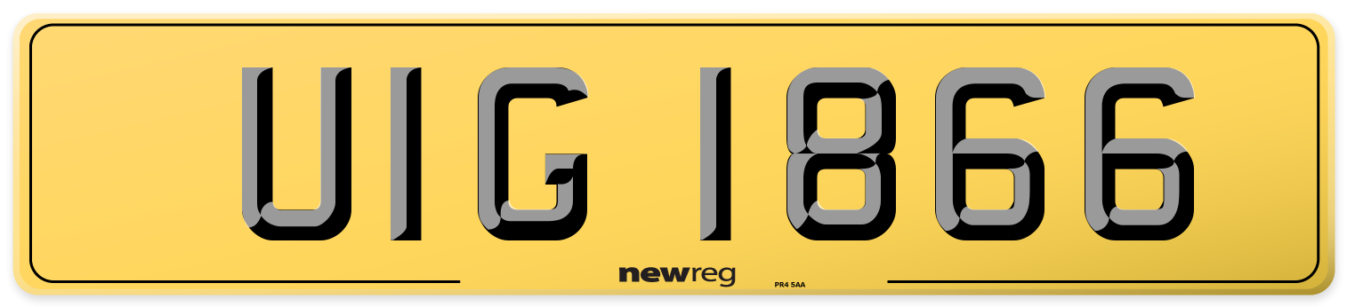 UIG 1866 Rear Number Plate