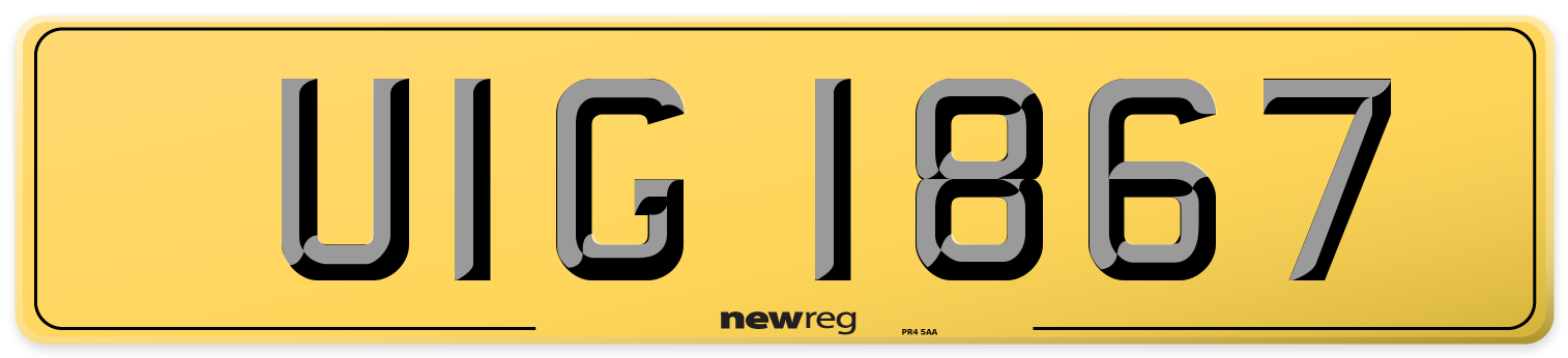 UIG 1867 Rear Number Plate