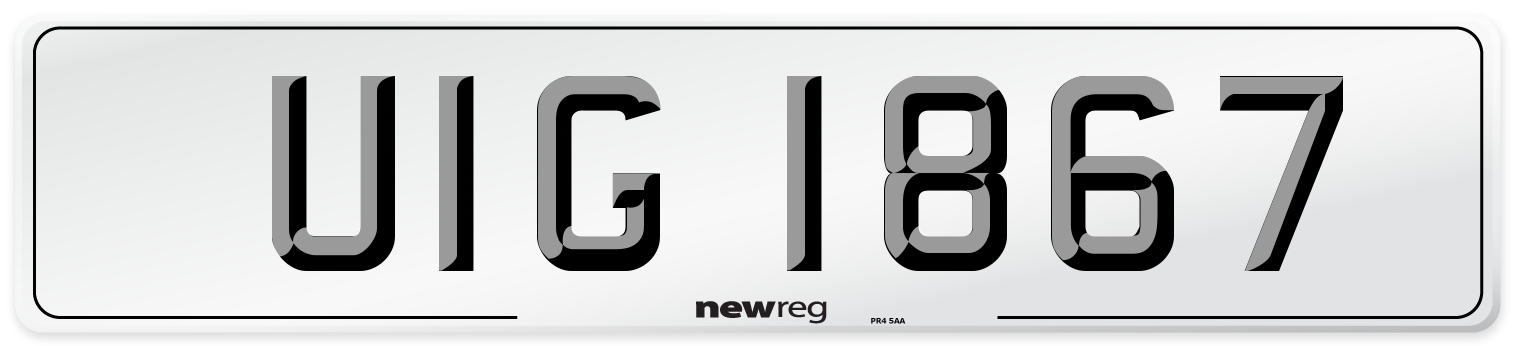 UIG 1867 Front Number Plate