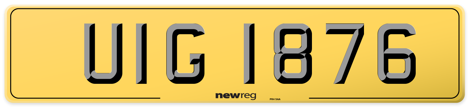 UIG 1876 Rear Number Plate