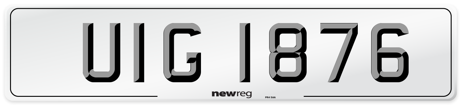 UIG 1876 Front Number Plate
