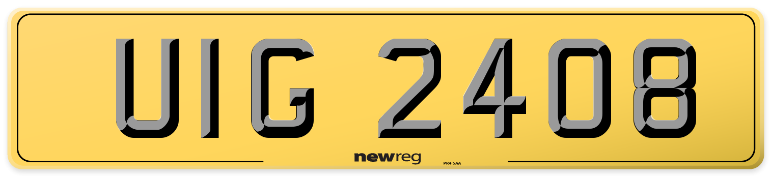 UIG 2408 Rear Number Plate
