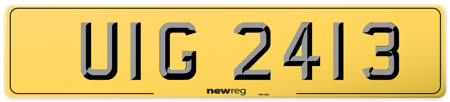 UIG 2413 Rear Number Plate