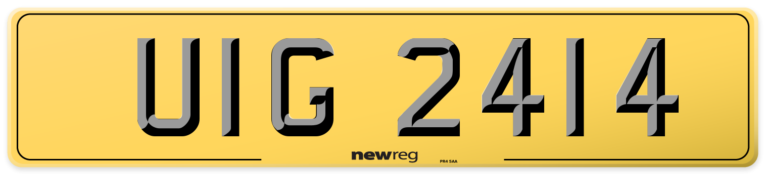 UIG 2414 Rear Number Plate
