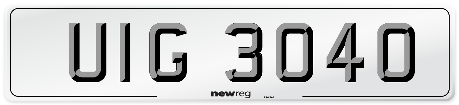 UIG 3040 Front Number Plate