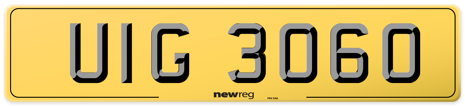 UIG 3060 Rear Number Plate