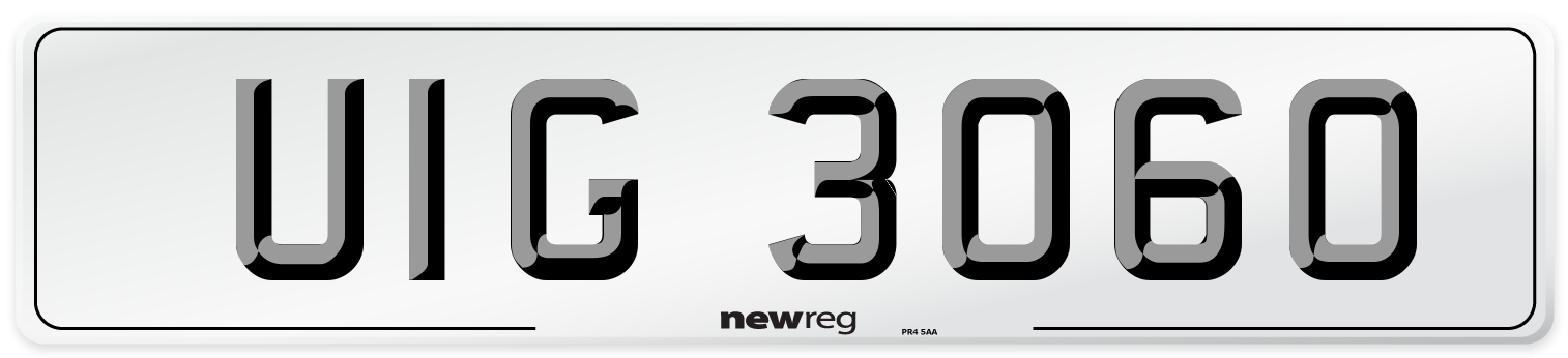 UIG 3060 Front Number Plate