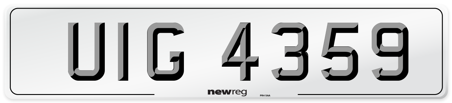 UIG 4359 Front Number Plate