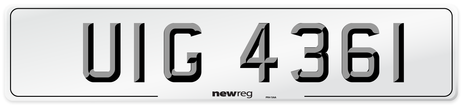 UIG 4361 Front Number Plate