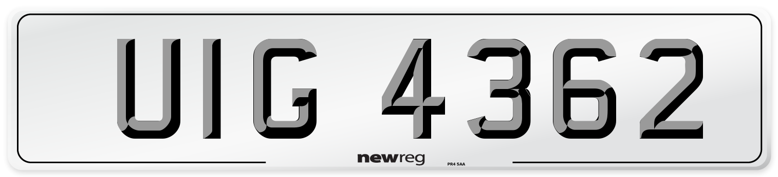 UIG 4362 Front Number Plate