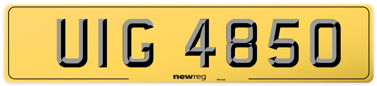 UIG 4850 Rear Number Plate