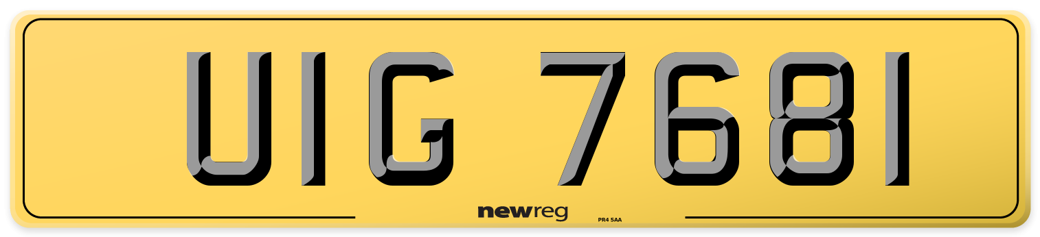UIG 7681 Rear Number Plate