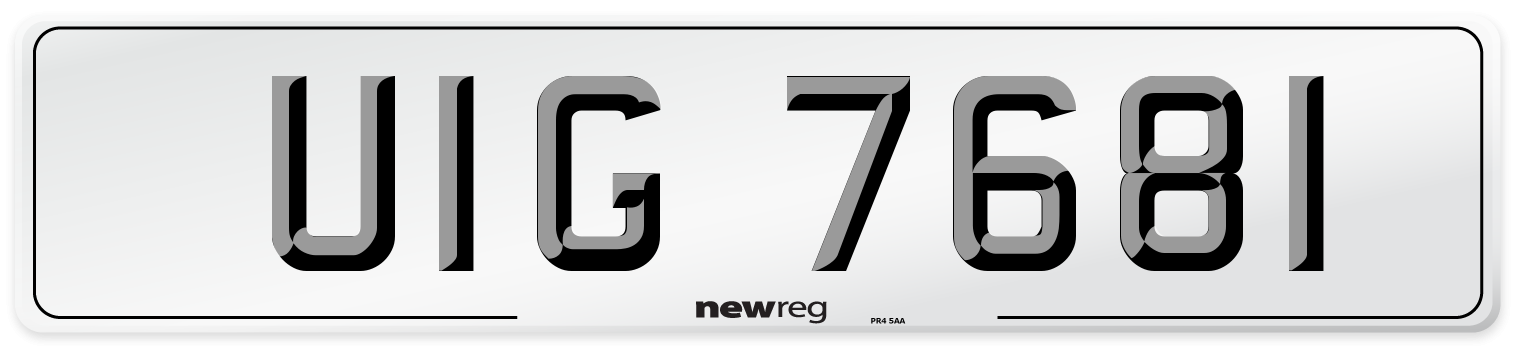UIG 7681 Front Number Plate