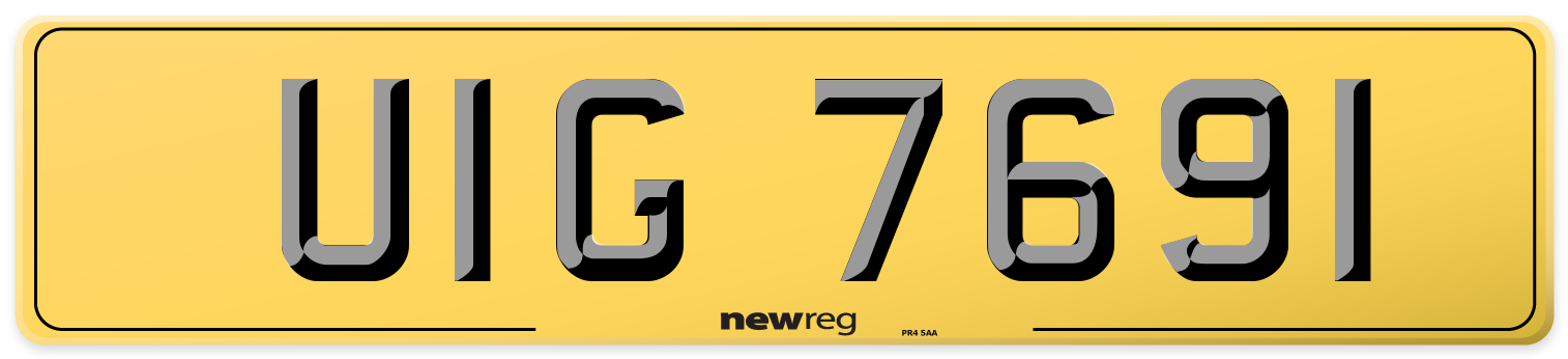 UIG 7691 Rear Number Plate