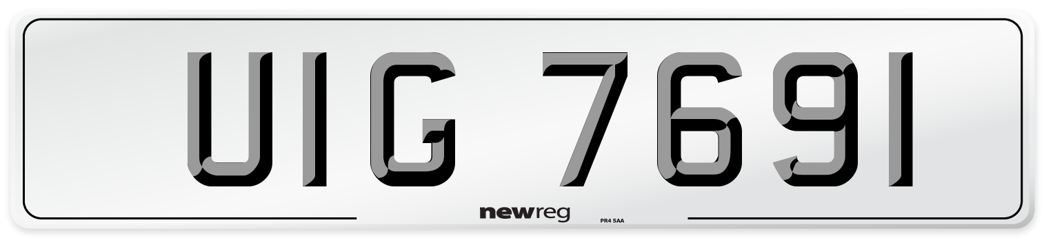 UIG 7691 Front Number Plate