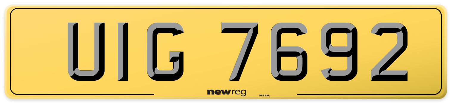 UIG 7692 Rear Number Plate