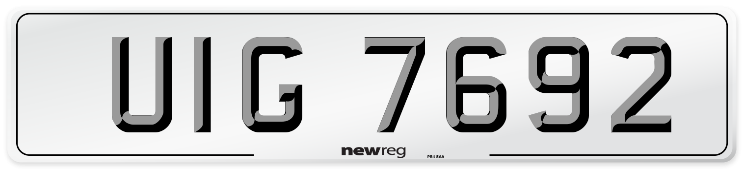 UIG 7692 Front Number Plate